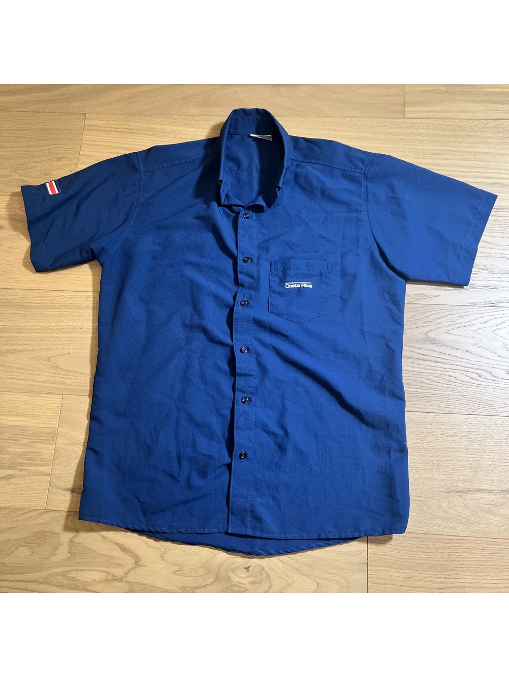 Costa Rica Men's Blue Button-Up Shirt – Size M